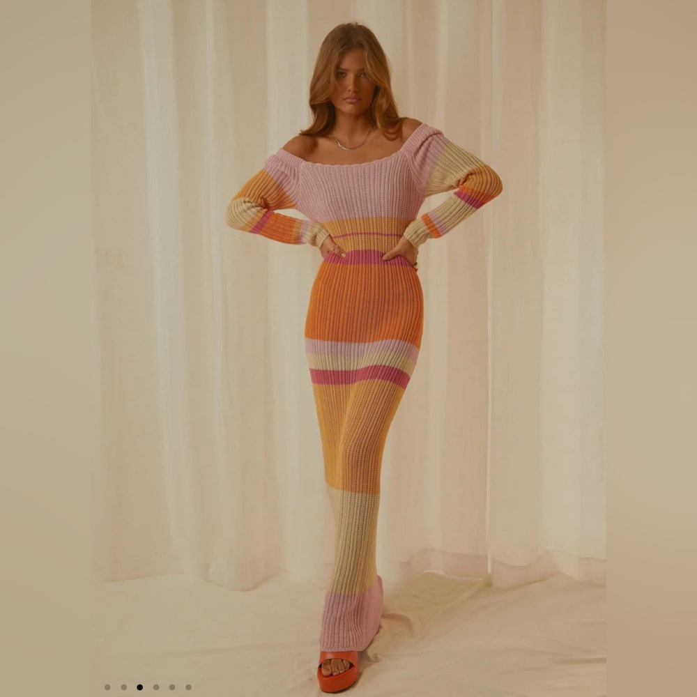 Peppermayo Multicolor Striped Knit Dress